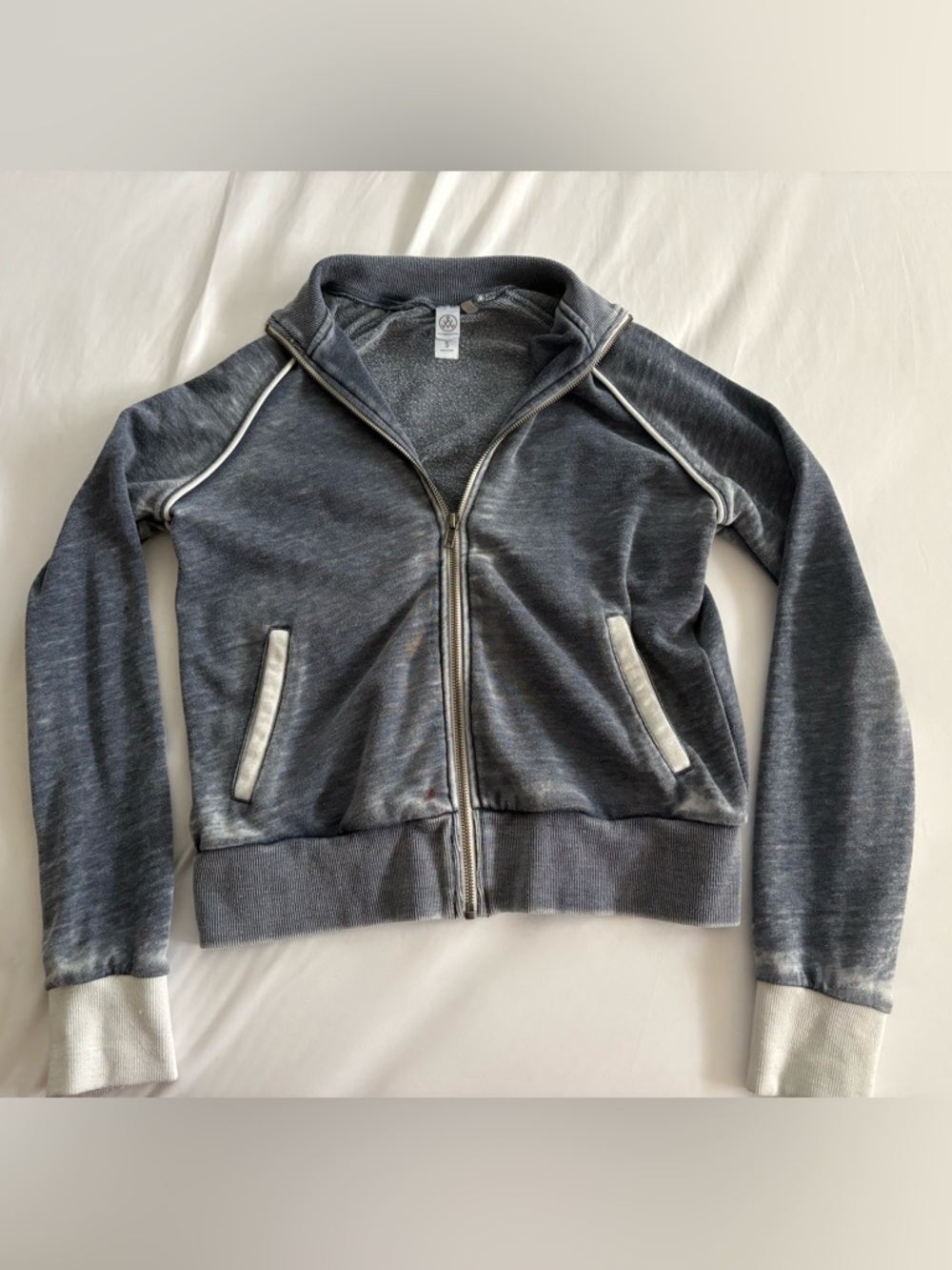 Alternative Apparel Gray Zip-Up Track Jacket - Size S